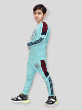 U.S Polo Assn Fleece Tracksuit For Kids-Cyan Blue-BE96/BR912