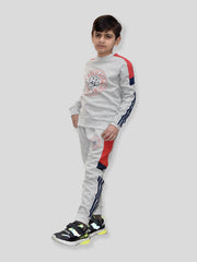 U.S Polo Assn Fleece Tracksuit For Kids-Grey-BE97/BR913