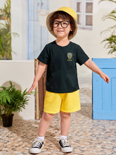 NYPD Crew Neck Single Jersey Tee Shirt For Kids-Dark Navy-SP2194