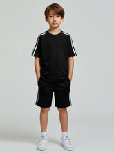Ads Summer T Shirt & Short Suit For Kids-Black-BE3229/BR15684