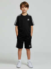 Ads Summer T Shirt & Short Suit For Kids-Black-BE3229/BR15684