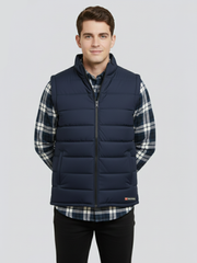 Payper Winter Sleeveless Zipper Mockneck Jacket For Men-Dark Navy-PH38