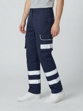 Navy Blue Cargo Trouser For Men With Reflectors-BE1608