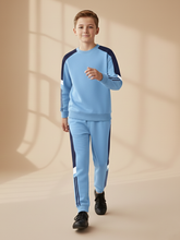 U.S.P Fleece Tracksuit For Kids-Light Sky Blue-USPT01