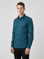 Rawgear 4 Side Lycra Slim Fit Long Sleeve Casual Shirt For Men-Zinc-RG01