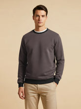 ZARA Fleece Funky Style Sweatshirt For Men-Chocolate Brown with Black-BE2549