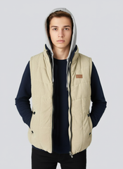 Stylish Winter Sleeveless Zipper Jacket For Men-Skin-SJ01