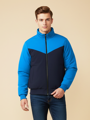 Payper Winter Zipper Mockneck Jacket For Men-Light Royal & Dark Navy-PHPH38
