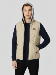 Stylish Winter Sleeveless Zipper Jacket For Men-Skin-SJ01