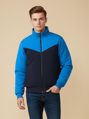 Payper Winter Zipper Mockneck Jacket For Men-Light Royal & Dark Navy-PHPH38