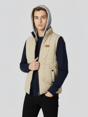Stylish Winter Sleeveless Zipper Jacket For Men-Skin-SJ01