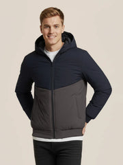 Payper Zipper Winter Jacket For Men-Dark Navy With Charcoal-PH07