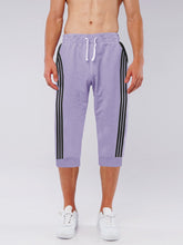 Summer Jersey Slim Fit Bermuda Short For Men-Light Purple with Stripes-SP1774/RT2435