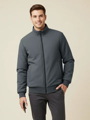 Payper Winter Zipper Mockneck Jacket For Men-Grey-PH14