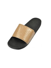 Black Camel Stylish Dumfries Textured Design Soft Slides-Skin-RT262