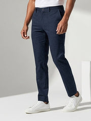 Louis Vicaci Denim Lycra Stretchy Slim Fit Pent For Men-Light Navy-RA0135