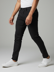 Louis Vicaci Interlock Stretchy Slim Fit Pent For Men-Black-SP1848/RT2454