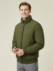 Payper Winter Zipper Mockneck Jacket For Men-Olive Green-PH23