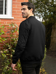 Louis Vicaci Zipper Fur Bomber Jacket For Men-Black-RT1238