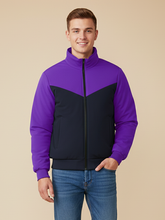 Payper Winter Zipper Mockneck Jacket For Men-Purple & Dark Navy-PHPH35