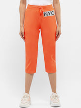 NYC Polo Fleece Gathering Bottom Capri For Ladies-Orange-SP2007