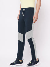 Summer Single Jersey Slim Fit Trouser For Men-Navy With Smoke White Pannel-SP121