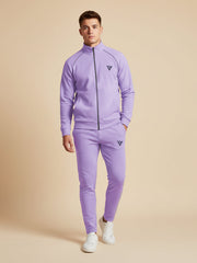 Louis Vicaci Fleece Zipper Tracksuit For Men-Lavender-LVTS05