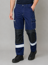Navy Blue Cargo Trouser For Men-BE3706