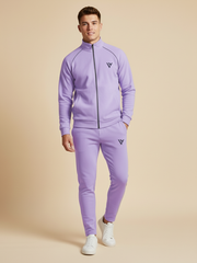 Louis Vicaci Fleece Zipper Tracksuit For Men-Lavender-LVTS05