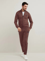 Louis Vicaci Fleece Zipper Tracksuit For Men-Brown-RT1377
