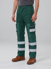 Green Cargo Trouser For Men With Reflectors-BE4360