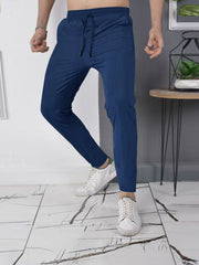 Louis Vicaci Slim Fit Lycra Trouser Pent For Men-Navy Blue-BR400