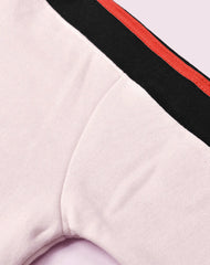 Louis Vicaci Fleece Zipper Tracksuit For Ladies Smoke Pink with Black & Red Stripe-BR1111