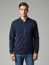 Louis Vicaci Zipper Fur Bomber Jacket For Men-Dark Navy-BR1033