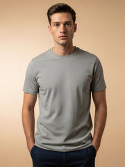 Louis Vicaci Summer T Shirt For Men-Grey Melange-BE1703/BR13915