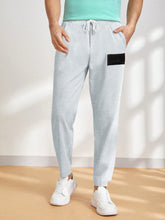 Slazenger Terry Fleece Trouser For Men-Ice Blue Melange-BE2293/BR14116