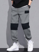 Slazenger Fleece Trouser For Men-Charcoal Melange with Navy Panel-BE2298/BR14121