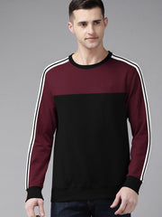 Louis Vicaci Fleece Sweatshirt For Men-Black with Maroon-BR8346
