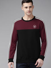 Louis Vicaci Fleece Sweatshirt For Men-Black with Maroon-BR8346