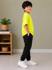 Kids Oversized Drop Shoulder T-Shirt – Neon Yellow hs12