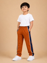 Premium Boys Trouser-Burnt Orange with Navy-T09