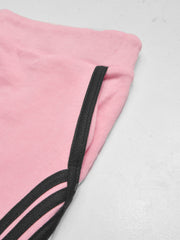 Summer Jersey Slim Fit Bermuda Short For Men-Pink with Stripes-SP1771/RT2432