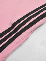 Summer Jersey Slim Fit Bermuda Short For Men-Pink with Stripes-SP1771/RT2432