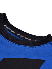 BTS Fleece Tracksuit For Kids-Dark Blue with Black-BR878