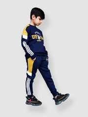 U.S Polo Assn Fleece Tracksuit For Kids-Dark Navy-BR915