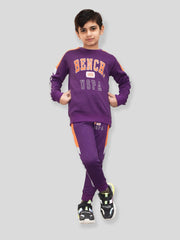 U.S Polo Assn Fleece Tracksuit For Kids-Purple-BE102/BR917