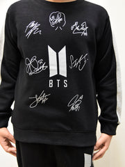 BTS Fleece Tracksuit For Kids-Black with Grey-BR868