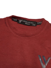 LV Crew Neck Long Sleeve Thermal Tee Shirt For Kids-Red with White & Grey-SP1719/RT2423