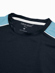 Louis Vicaci Summer Active Wear Tracksuit For Men-Navy with Sky Pannels-SP1744/RT2428