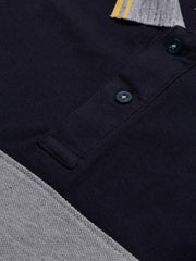 LV Summer Polo Shirt For Men-Navy with Grey Panel-BE775/BR13022